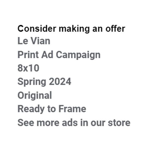 LeVian Print Ad Campaign Spring 2024 8x10 Ready to Frame Original Magazine - Picture 2 of 5